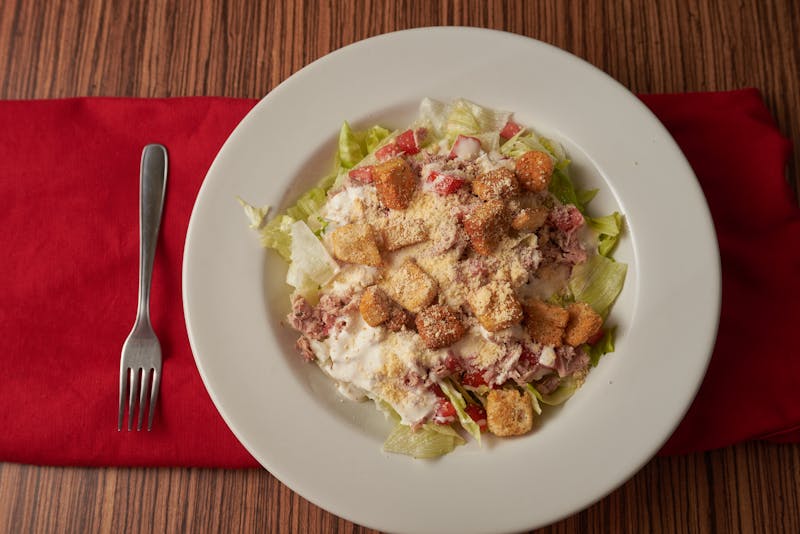 Caesar salad with romaine lettuce, croutons and parmesan